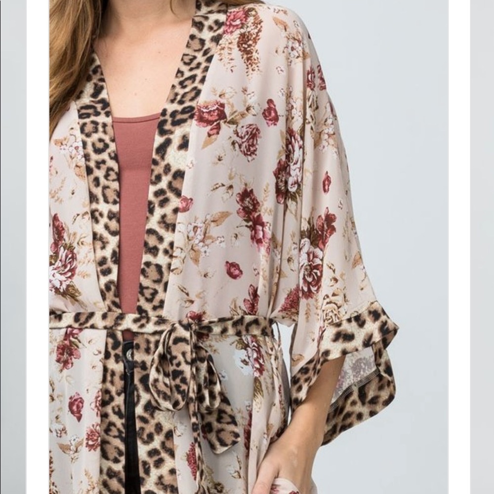 Floral Leopard Kimono